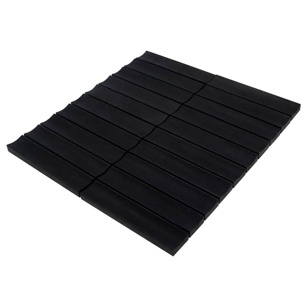 12.52" x 11.89" Black Honed Marble Mosaic Tile