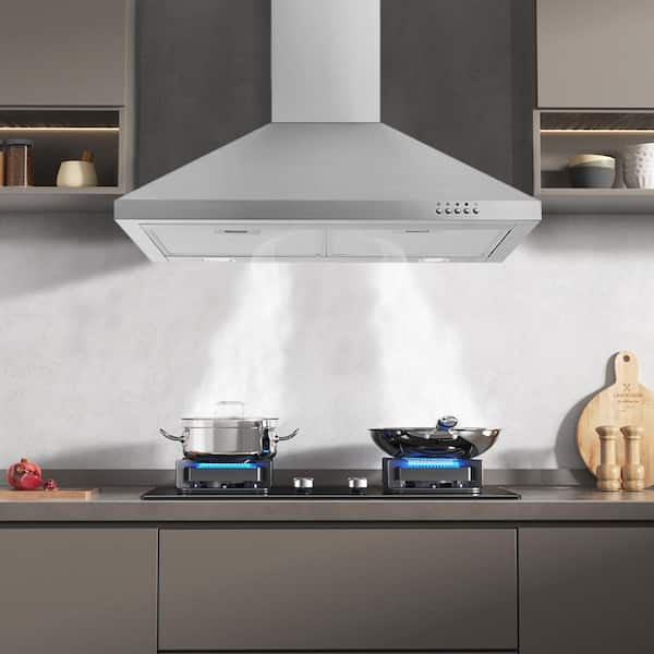 30 in. 700 CFM Stainless Steel Insert Range Hood with LED Lights and Removable Aluminum Filters, Silver