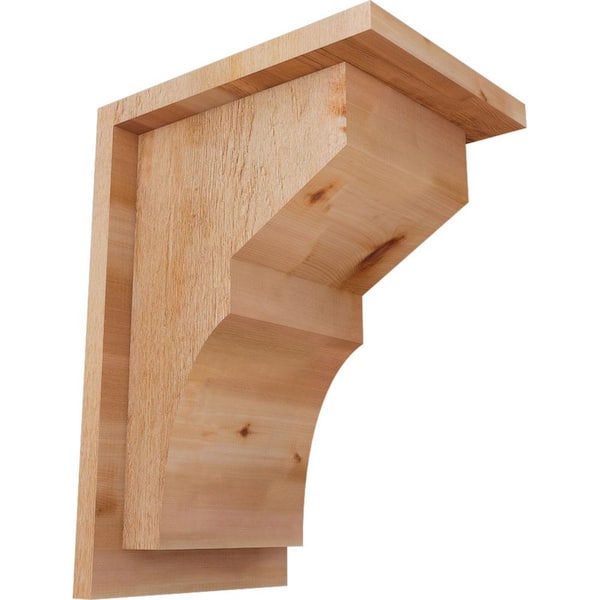 Ekena Millwork 8 in. x 10 in. x 14 in. Monterey Rough Sawn Western Red Cedar Corbel with Backplate