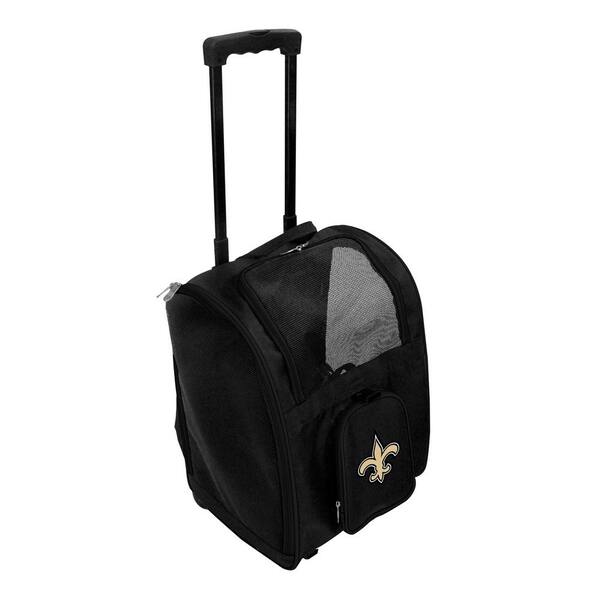 Denco NFL New Orleans Saints Pet Carrier Premium Bag with wheels in Black