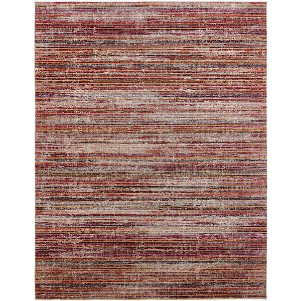 Wine Strie 7 ft. 9 in. x 9 ft. 9 in. Indoor/Outdoor Area Rug