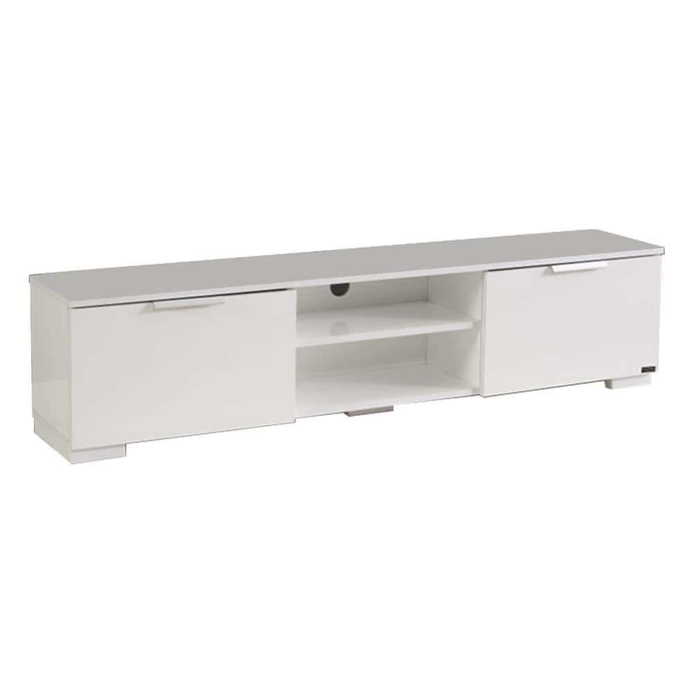 Tidoin Modern 67 in. Wood White TV Stand with 2 Storage Shelves and 2 Doors Fits TV's up to 70 in -  FUR-YDB0-498