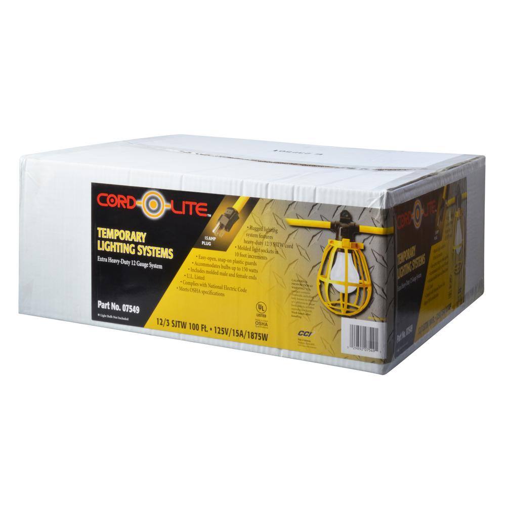 Yellow Battery Powered Outdoor LED String Lights with Plastic Guards