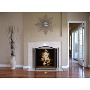 Fortna 3-Panel Fireplace Screen in Antique Black