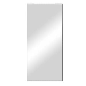 71 in. x 32 in. Oversized Modern Rectangle Metal Framed Black Full Length Vanity Mirror
