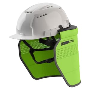 BOLT White Type 2 Class C Front Brim Vented Safety Helmet w/High Visibility Mesh Sunshade with 50 UPF UV Protection