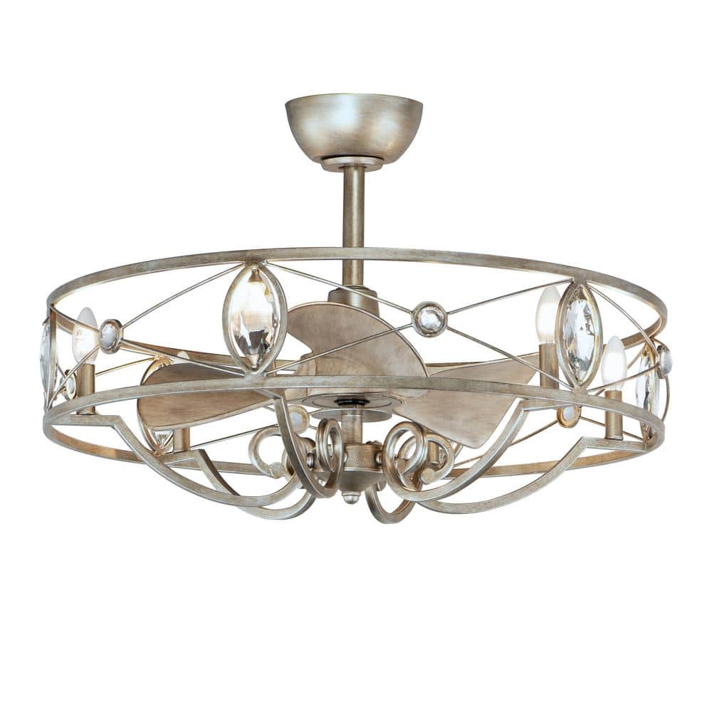Solitaire 30.75 in. Indoor Silver 6-Light Wi-Fi Enabled Ceiling Fan with LED Fandelight price history on PriceWatchPro
