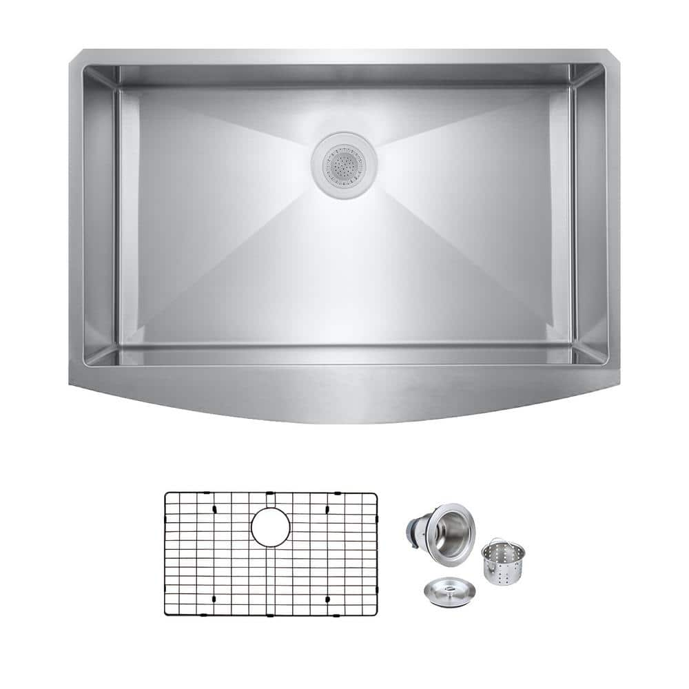 Bryn 16-Gauge Stainless Steel 33 in. Single Bowl Farmhouse Apron Kitchen Sink with Bottom Grid and Drain -  PELHAM & WHITE, PWS231