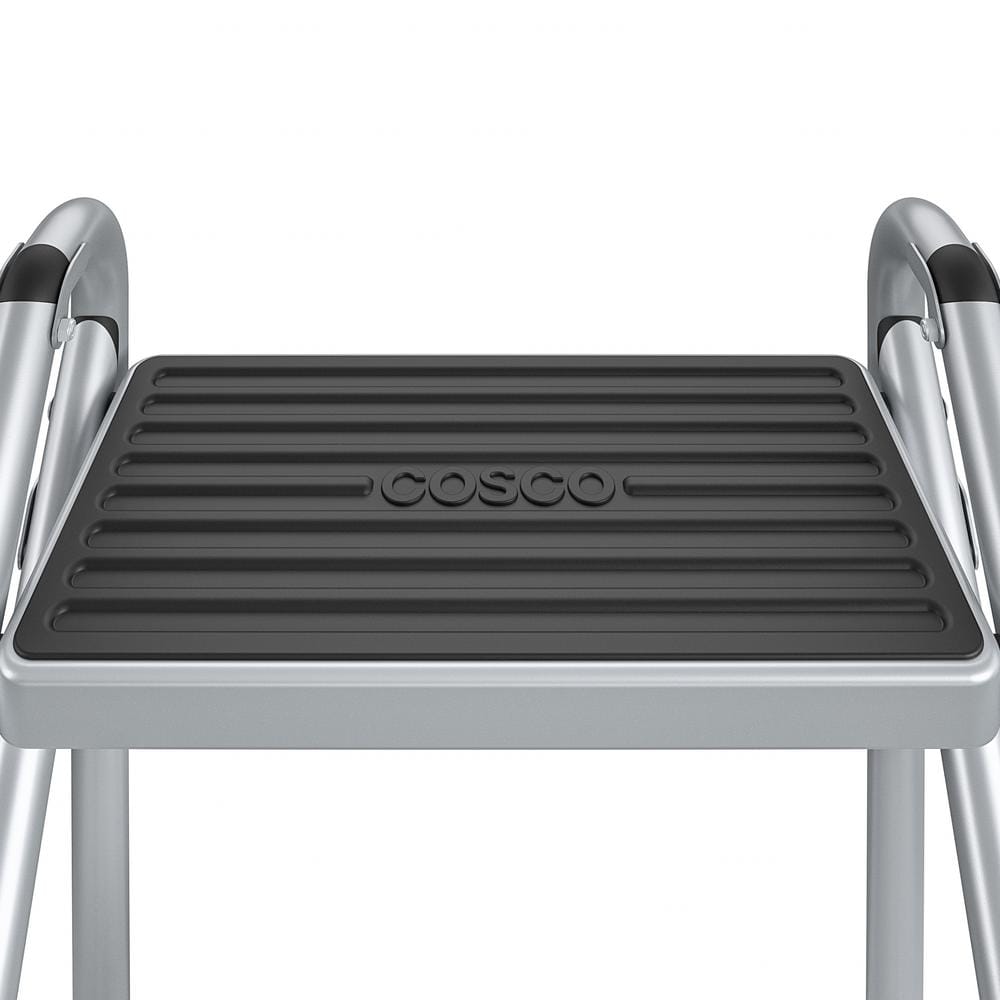 Cosco Platinum & Black 3-Step Rolling Step Stool with Secure Tread