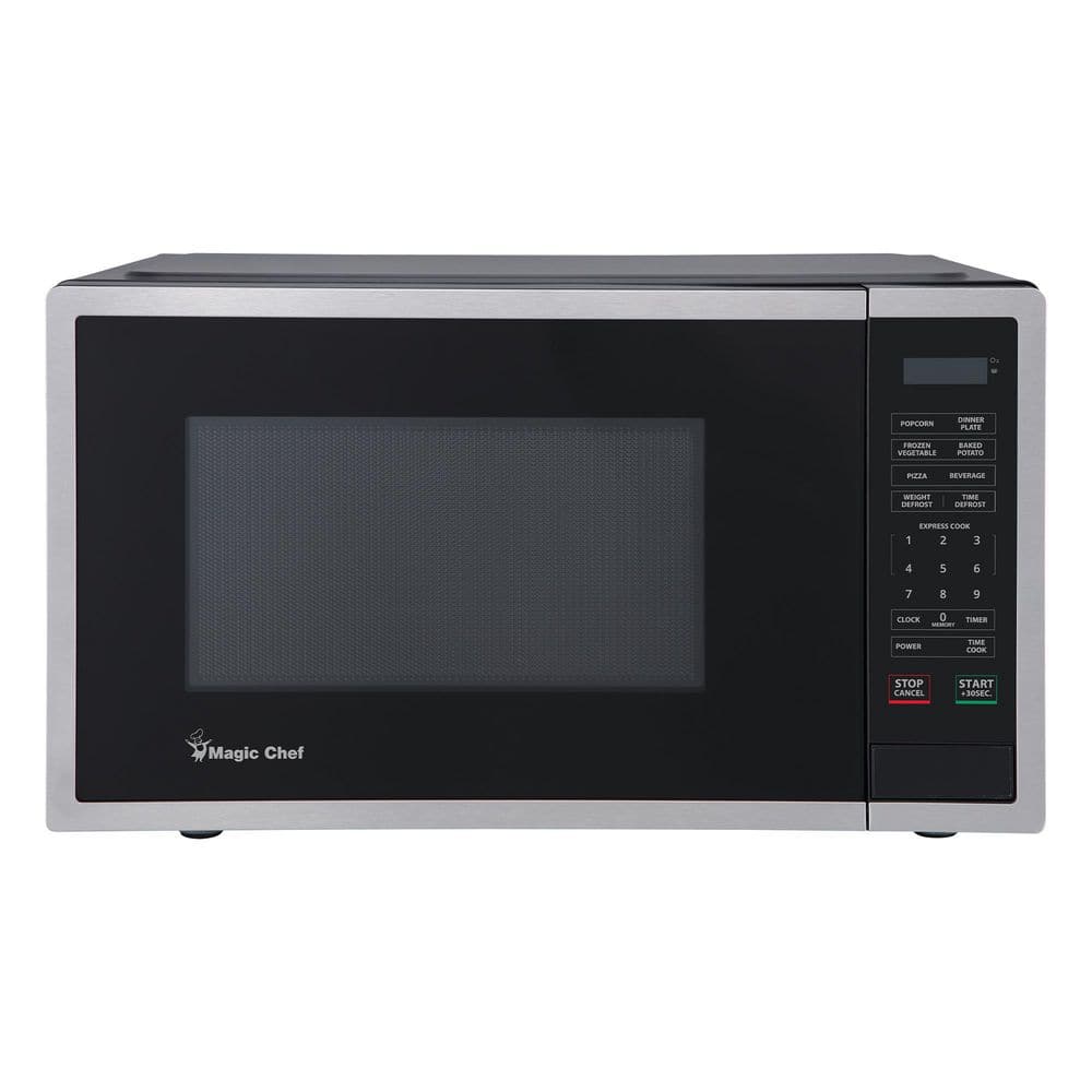 Magic Chef 0.9 cu ft Countertop Microwave Ovens in Stainless Steel