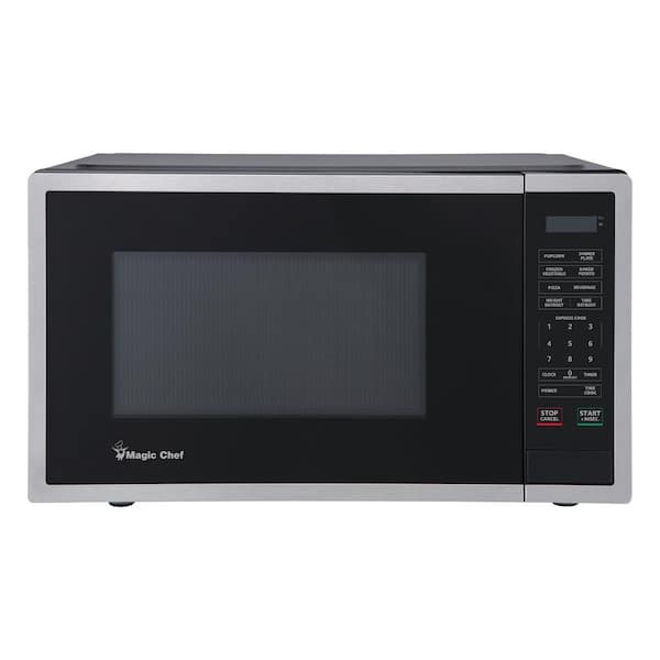 18.6 in W, 0.9 cu. ft. Countertop Microwave, in Stainless Steel with 900-Watt Cooking Power