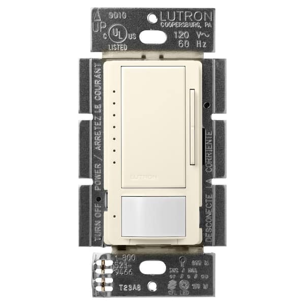Lutron Maestro LED+ Motion Sensor/Dimmer Switch, 150W LED, Single Pole/Multi-Location, Biscuit (MSCL-OP153M-BI)