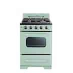 Classic Retro 24 in. 2.9 cu. ft. Retro Gas Range with Convection Oven in Summer Mint Green