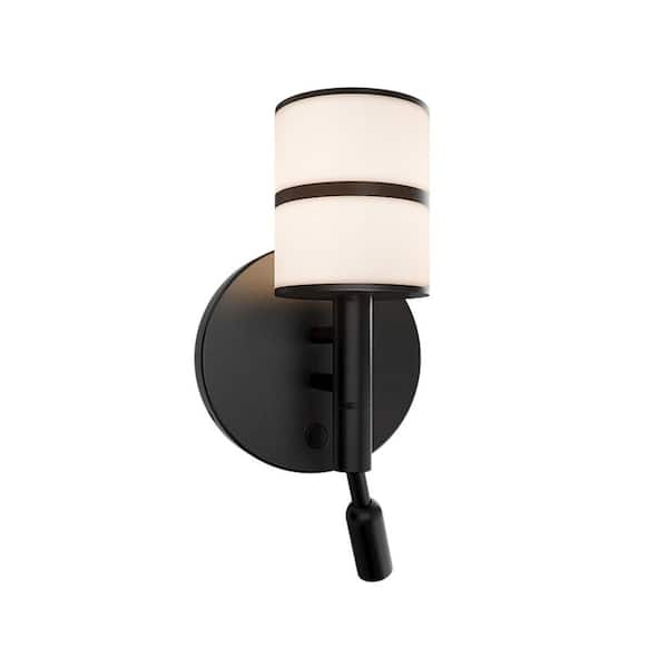 Veer 1-Light Black Hardwired Swing Arm Wall Lamp 4CCT