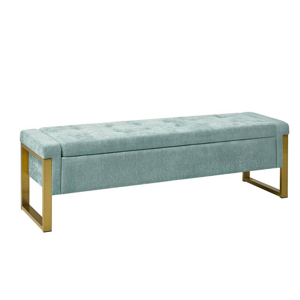 Alina Modern Upholstered Flip Top Storage Bench with Metal Legs-BEIGE - thumbnail 8