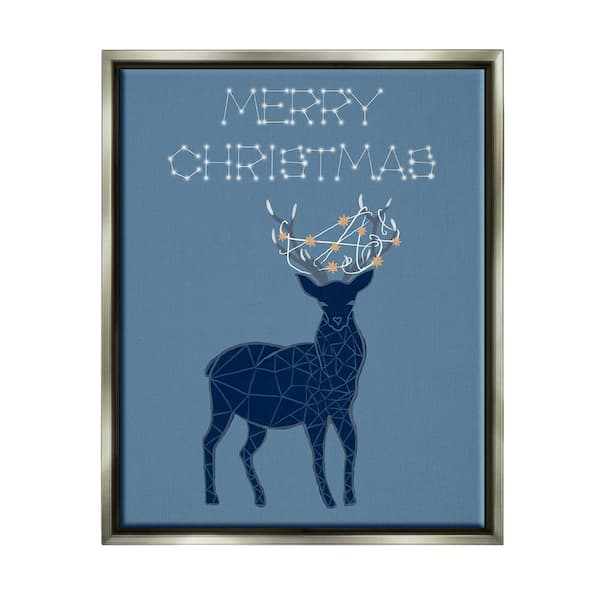 Stupell Industries Christmas Constellation Deer by Hannah Byatt 1 Piece Floater Frame Graphic Print Animal Poster Art Print 21 in. x 17 in.