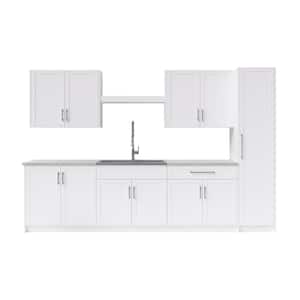 Home Laundry Room 84 in. H x 129 in. W x 25.5 in. D Cabinet Set in White (11-Piece)