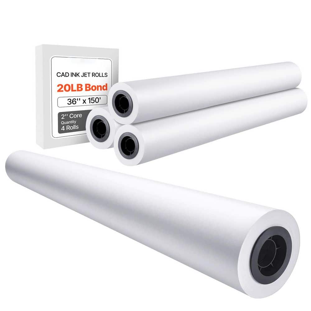 Wide Format Paper, 36 in. x 150 ft. Plotter Paper, 20 LB. Bond Paper Rolls, 4 Rolls CAD Bond Rolls 2025 Upgrade price history on PriceWatchPro