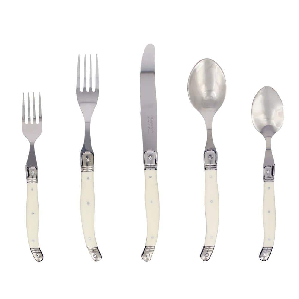 Off-White Stainless Steel 20-Piece Dinner Fork Set