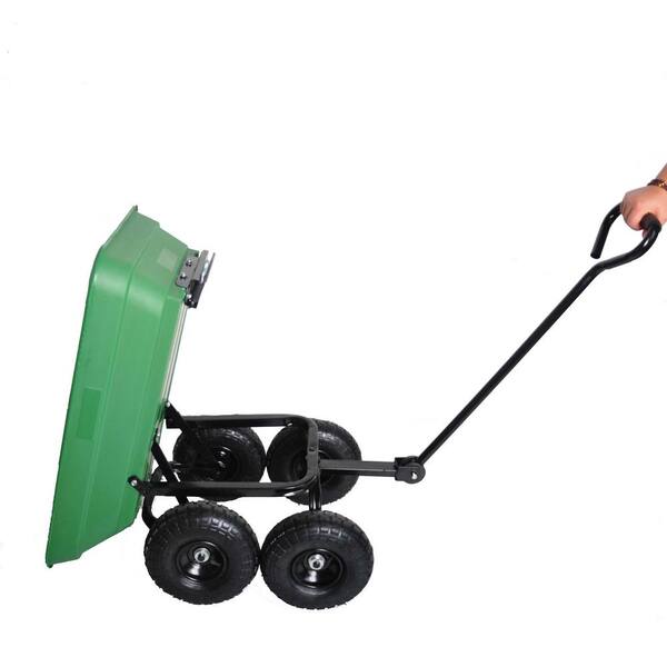 2.5 cu. ft. Green Metal Folding Garden Cart, car Poly Garden 2.5 cu. ft. Green Metal Folding Garden Cart, car Poly Garden