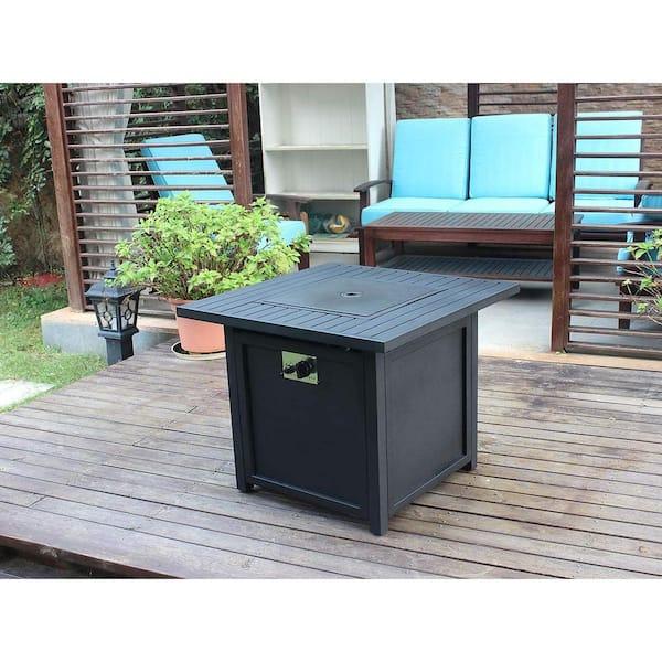 Trustmade 30 In Square Steel Metal, Square Outdoor Fire Pit Tile Table