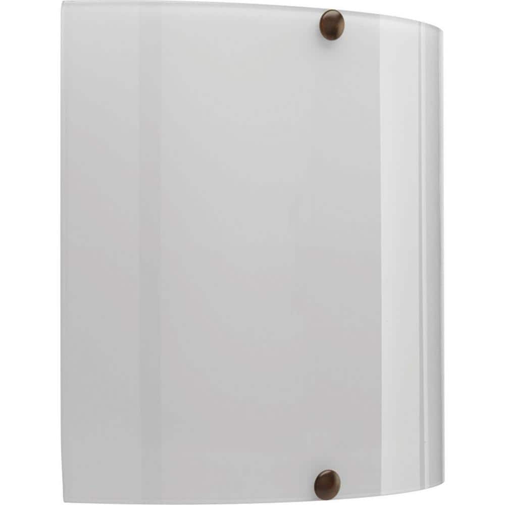 Curve LED Dimmable Sconce in White with Bronze Accents and Opal Glass