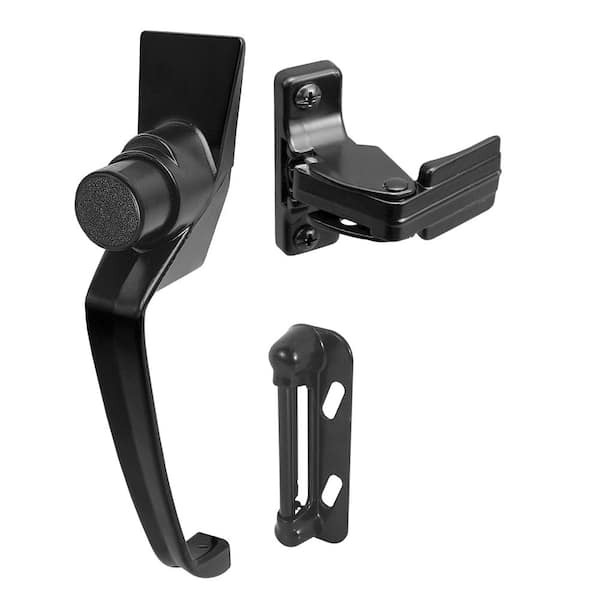 Prime-Line Black Push Button Latch with 1-1/2 in. Hole Center