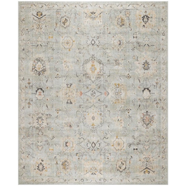 Oushak Home Mint 7 ft. x 10 ft. Floral Traditional Area Rug