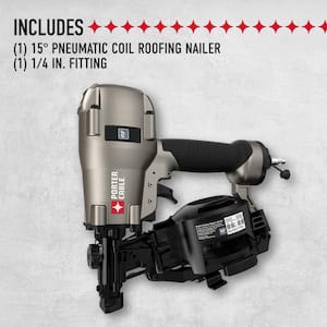 Pneumatic 15-Degree Coil Roofing Nailer
