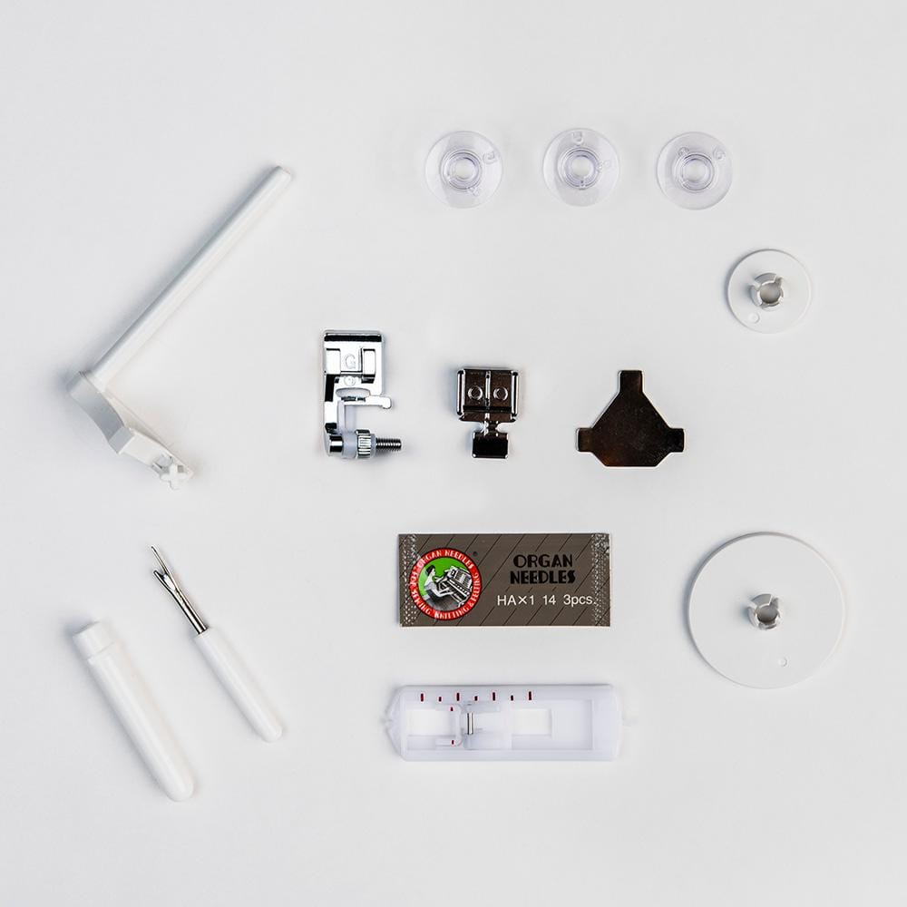 White Computerized Sewing Machine with Automatic Needle Threader