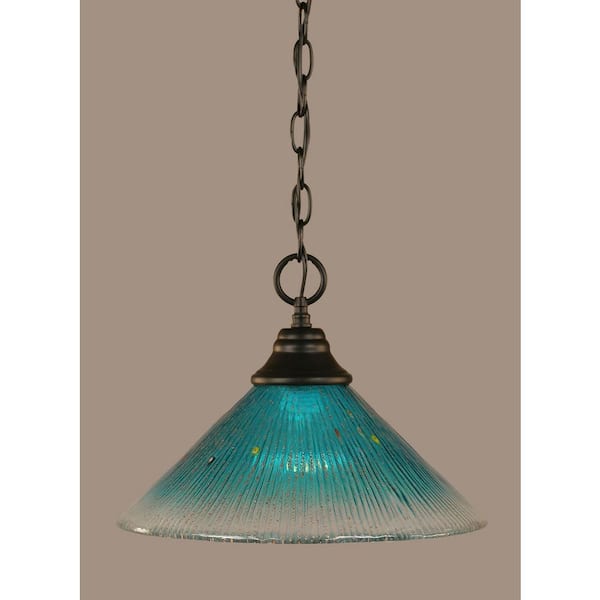 Unbranded Kingston 100-Watt 1-Light Matte Black Bowl Mini Pendant Light with Glass Shade