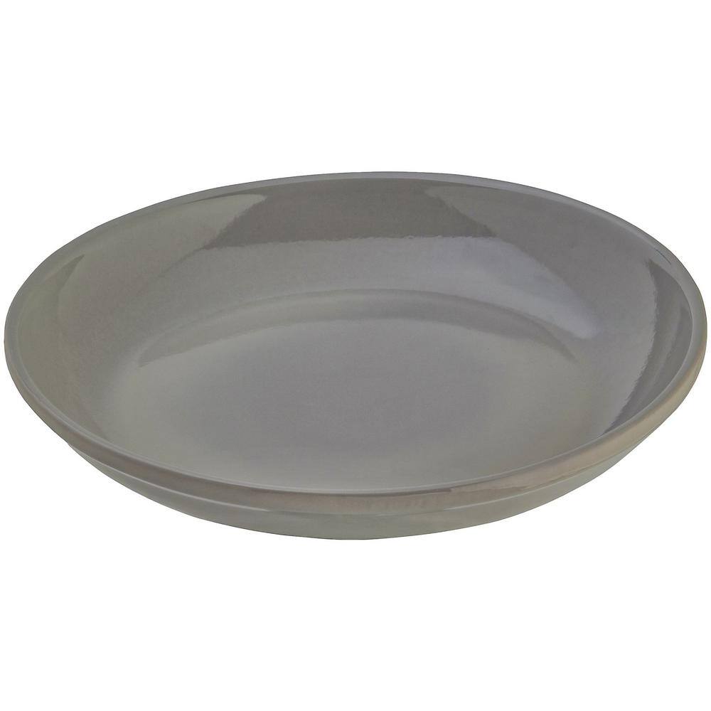Gray Ceramic Locking Top Bird Bath Stand
