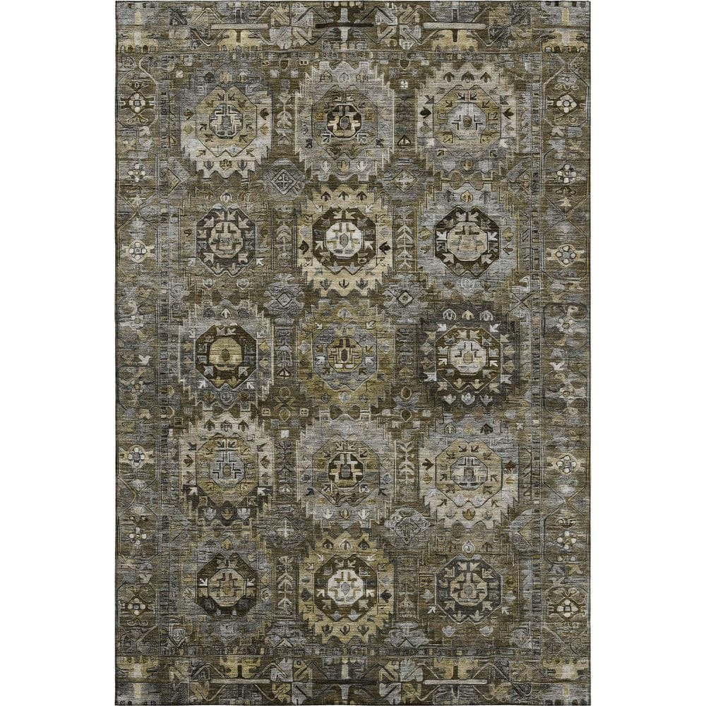 Mayfield Premium Machine Washable Abstract AMF2024 Mocha 3 ft. x 4 ft. Area Rug price history on PriceWatchPro