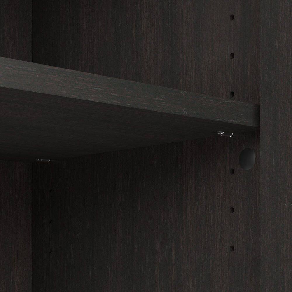Vintage Black Mission Style Living Room Cabinet with Adjustable Shelving