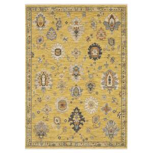 Lavista Yellow/Multi-Colored 2 ft. x 6 ft. Oriental Floral Persian Wool/Nylon Blend Indoor Runner Area Rug