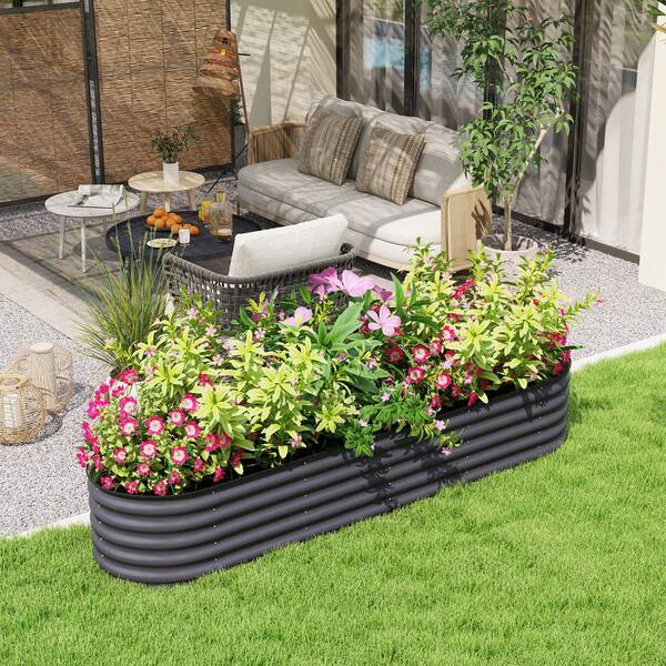 Garden mamaさま専用 Outsunny 94.5 in. x 23.5 in. x 16.5 in., Galvanized Steel Raised