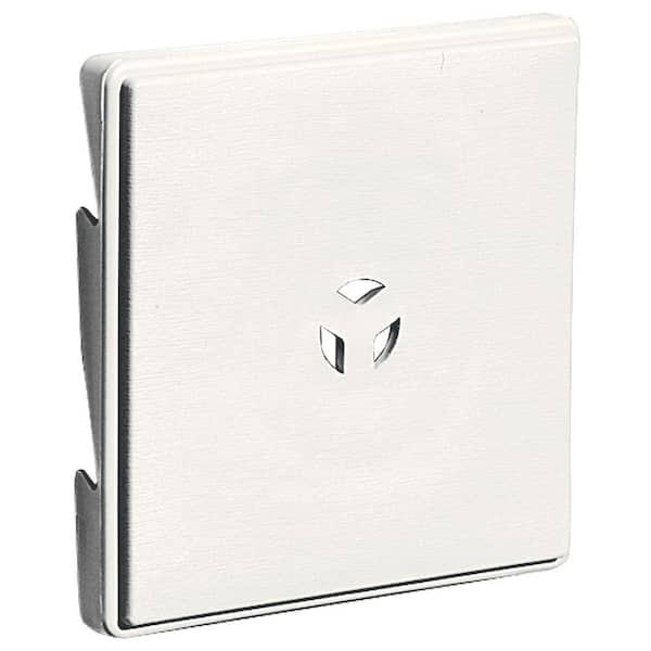 Builders Edge 6.625 in. x 6.625 in. #123 White Triple 3 Surface Universal Mounting Block