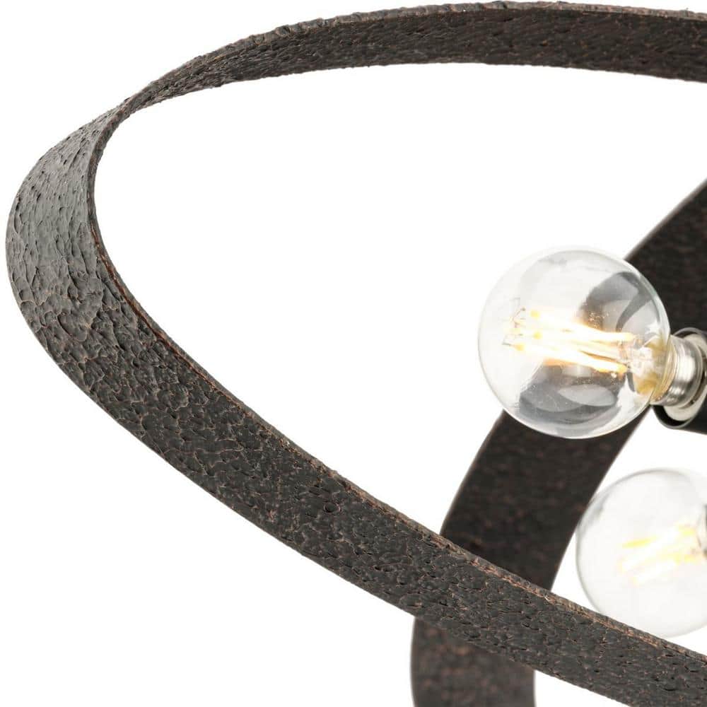 Matte Black 24" 4-Light Semi-Flush Mount Ceiling Fixture