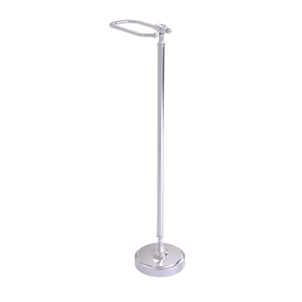 Allied Brass Retro Dot Free Standing Toilet Paper Holder in Satin Chrome