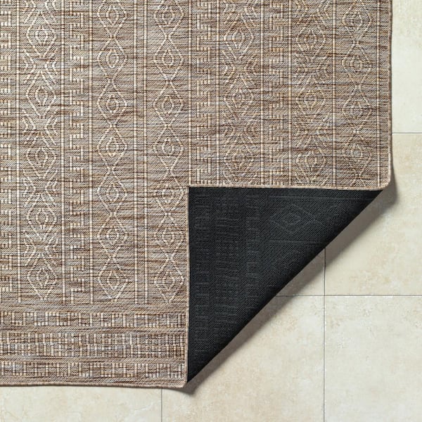 Terrace Cream/Taupe Solid 7 ft. x 9 ft. Indoor/Outdoor Area Rug
