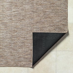 Terrace Cream/Taupe Solid 4 ft. x 6 ft. Indoor/Outdoor Area Rug