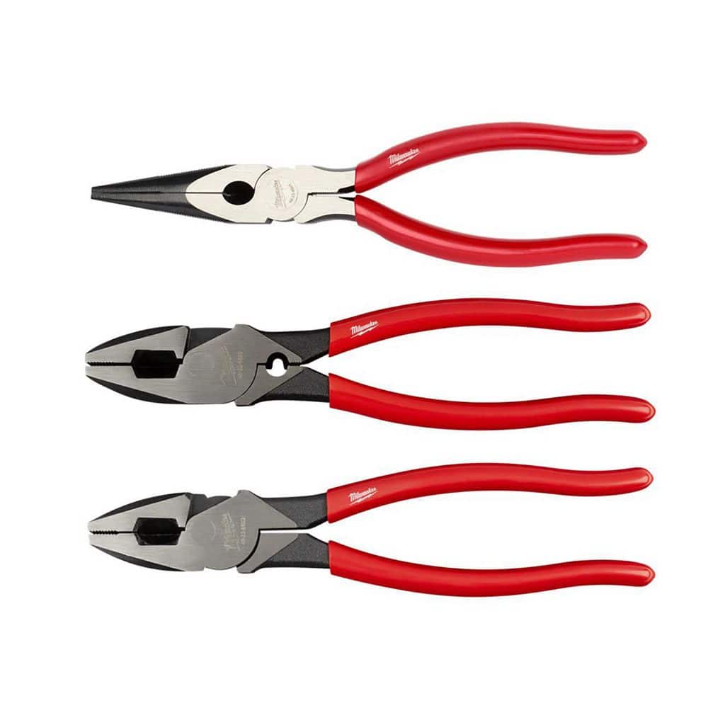 Milwaukee 9 in. High-Leverage Linesman Pliers with Crimper Set