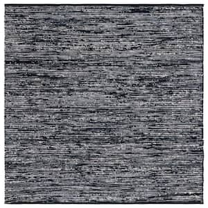 Natura Black 6 ft. x 6 ft. Abstract Square Area Rug