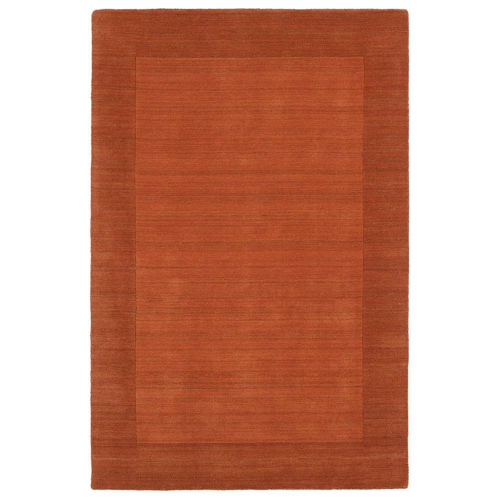 Kaleen Regency Pumpkin 4 ft. x 5 ft. Area Rug The Kaleen 4 ft. x 5 ft. Area Rug provides style and comfort to any room. This rectangular rug is designed with elements of orange, bringing a cheerful and energetic touch to any decor. It has a 100% wool design, which will insulate heat and keep your feet warm in the winter. With materials known to have low VOC emissions, it is a safer choice for your home. Color: Pumpkin.