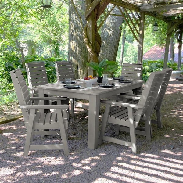 Weatherly 7-Piece Rectangular Plastic Outdoor Dining Set 72 in. x 42 in.
