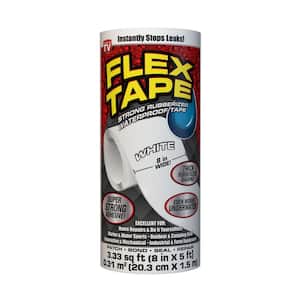 Flex Tape White 8 in. x 5 ft. Strong Rubberized Waterproof Tape