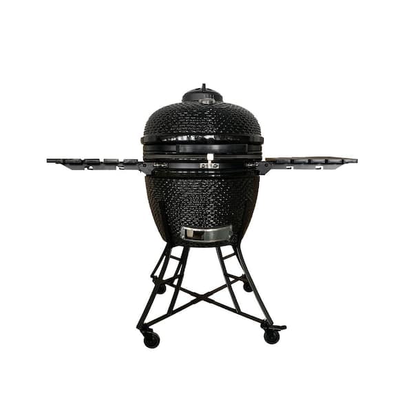 Unbranded Classic 24 in. Charcoal Grill in Black with Side Table