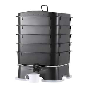 5-Tray Worm Composter, 50 L Worm Compost Bin Outdoor