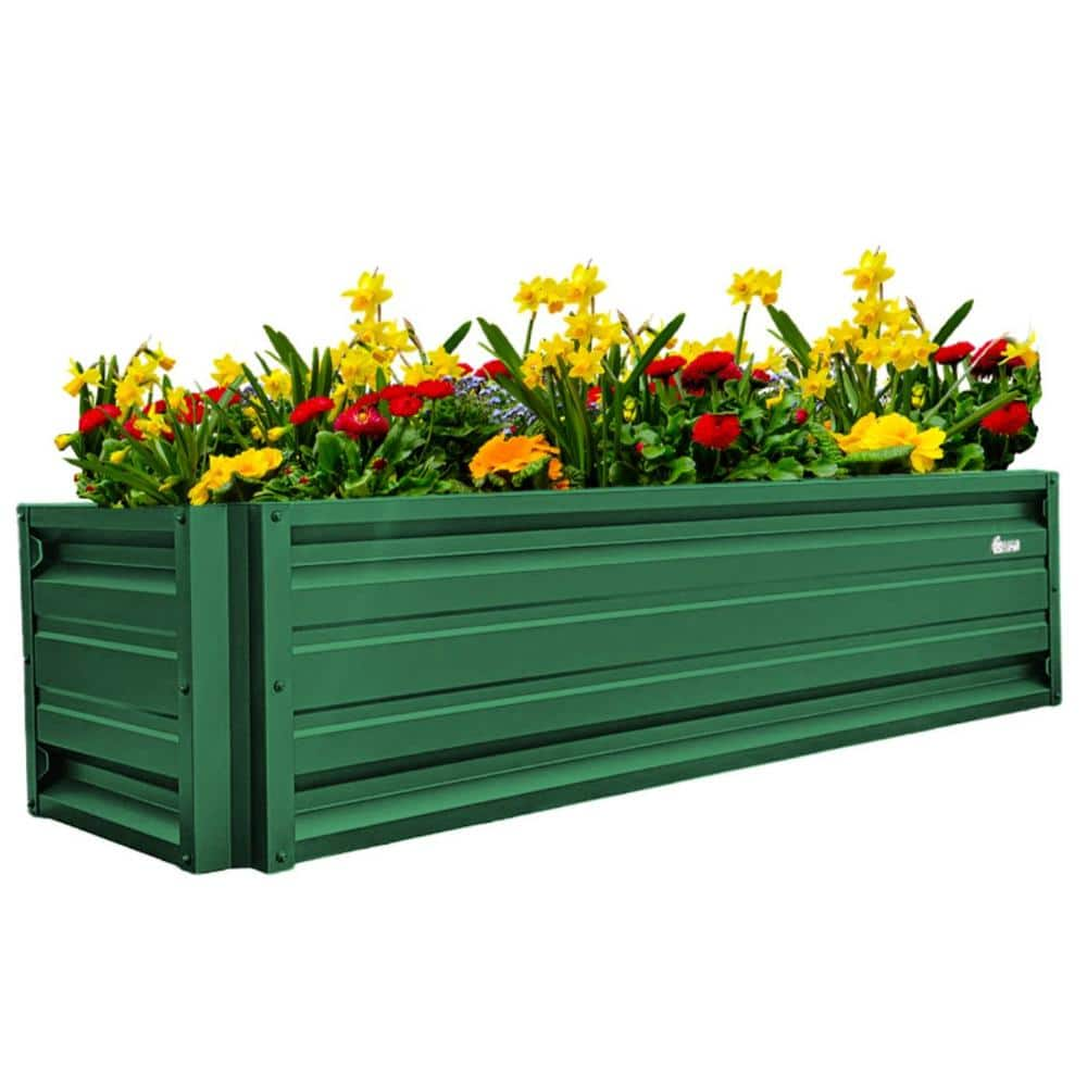 ALL METAL WORKS 24 Inch By 72 Inch Rectangle Emerald Green Metal   Emerald Green All Metal Works Raised Planter Boxes Pttm2x6x18 Emeraldgreen 64 1000 