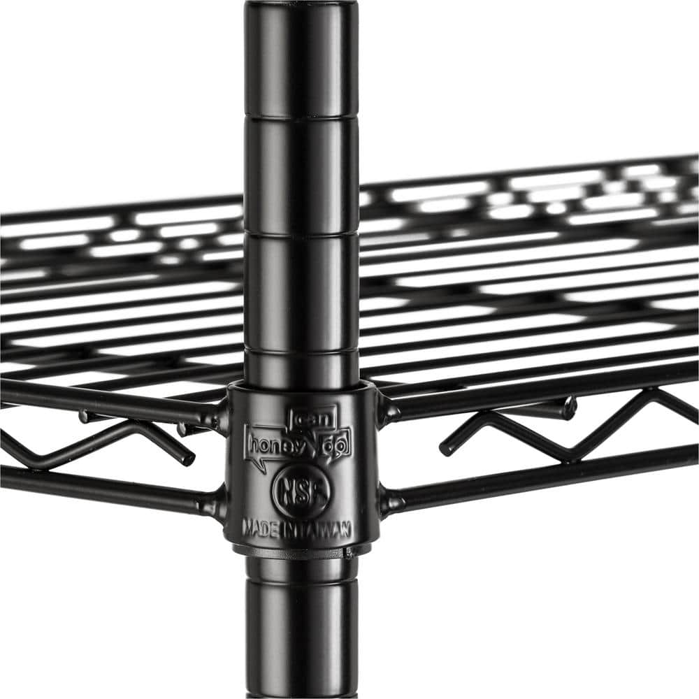 Black 3-Tier Heavy Duty Adjustable Steel Shelving Unit